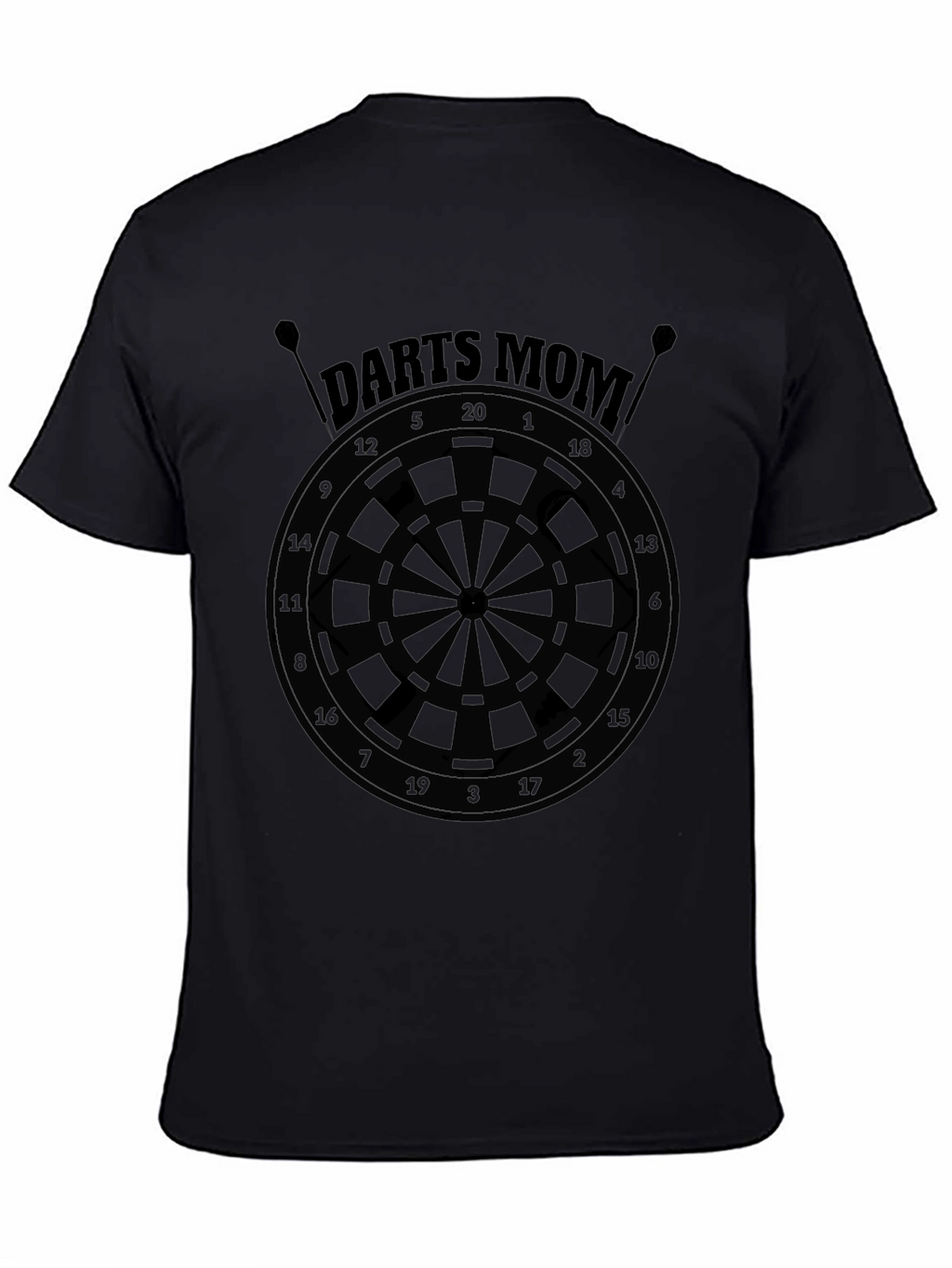 Darts Mom Black Graphic Tee - Dartboard Design