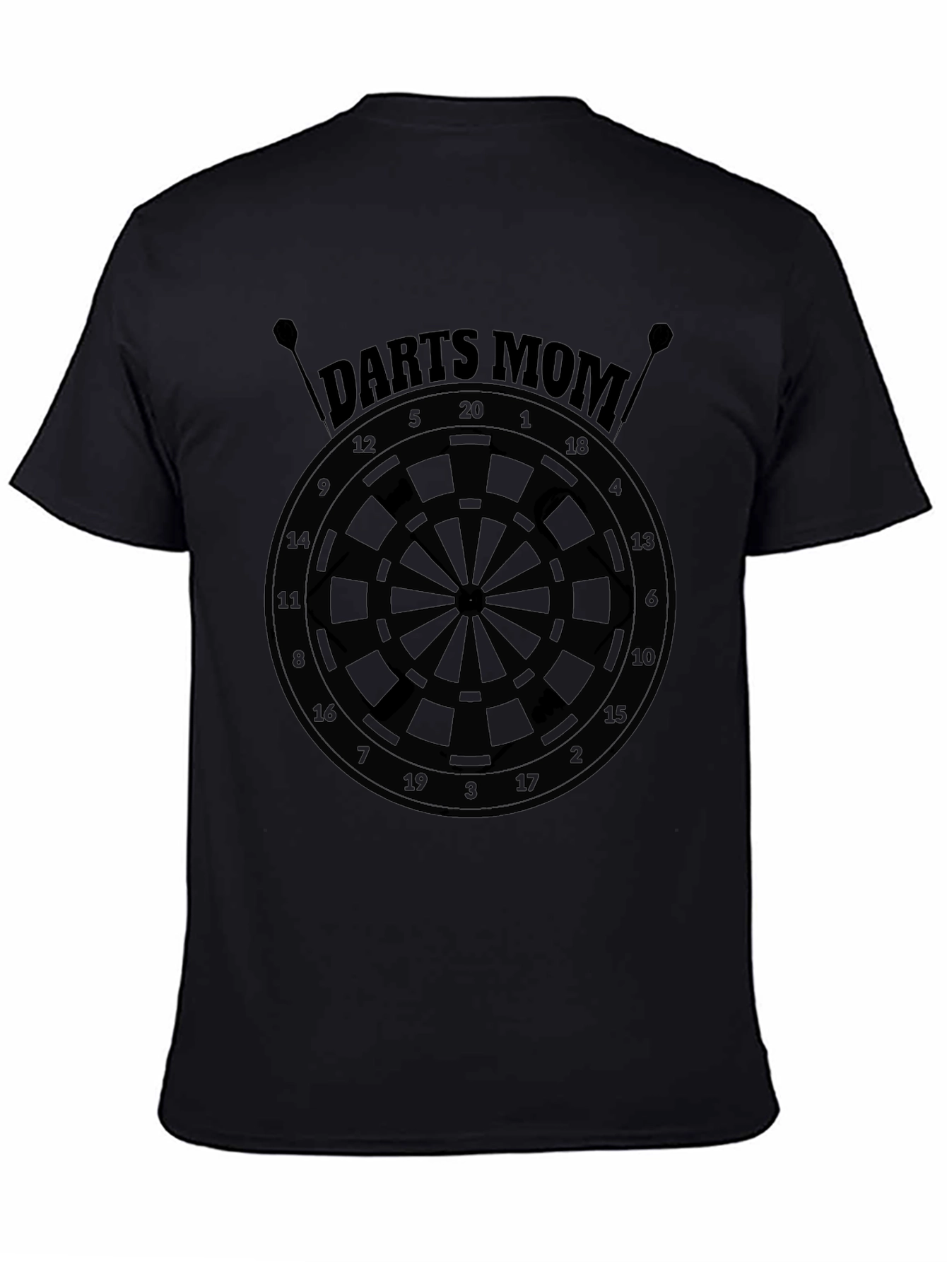 Darts Mom Black Graphic Tee - Dartboard Design