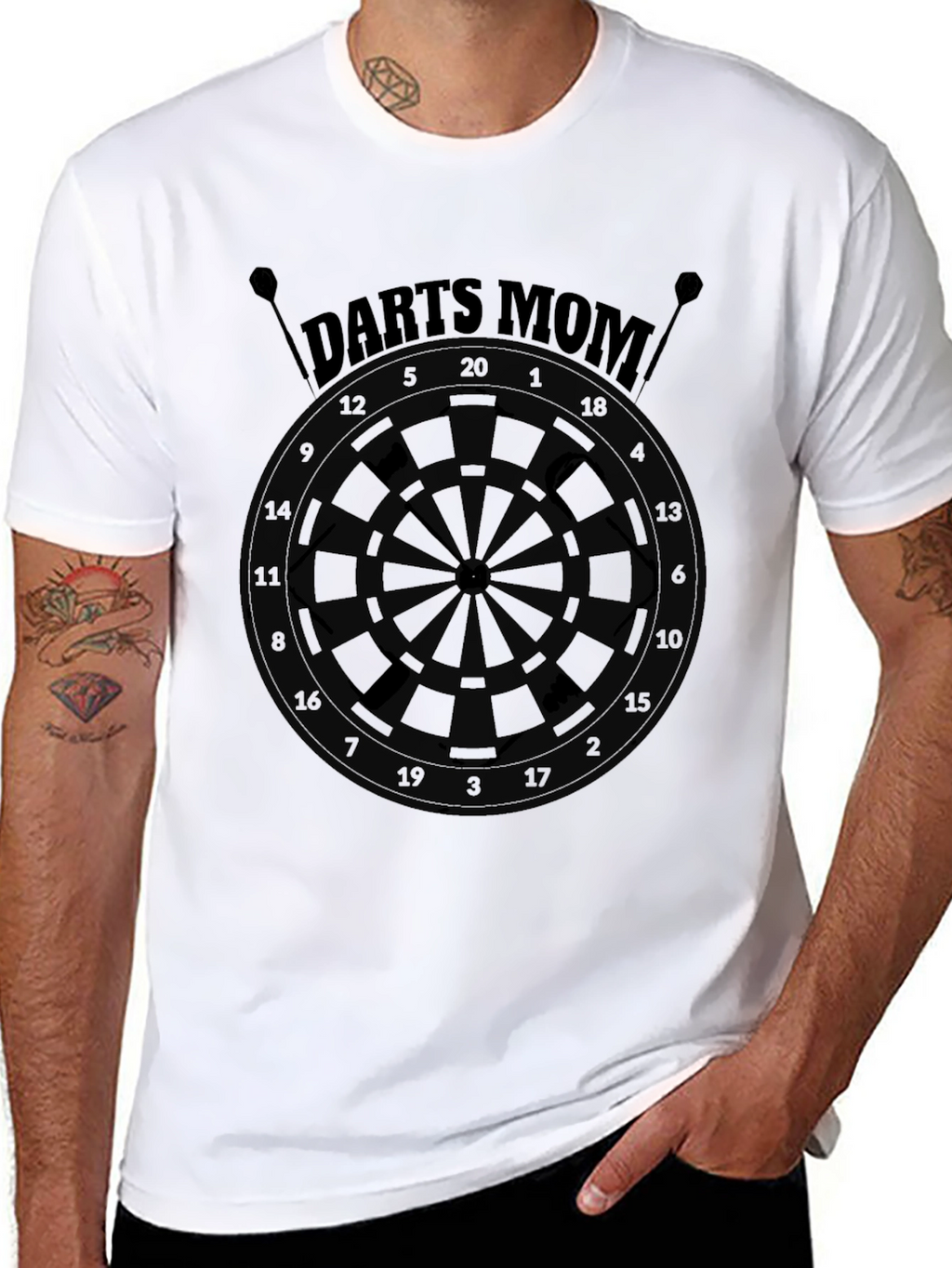 Darts Mom Black Graphic Tee - Dartboard Design