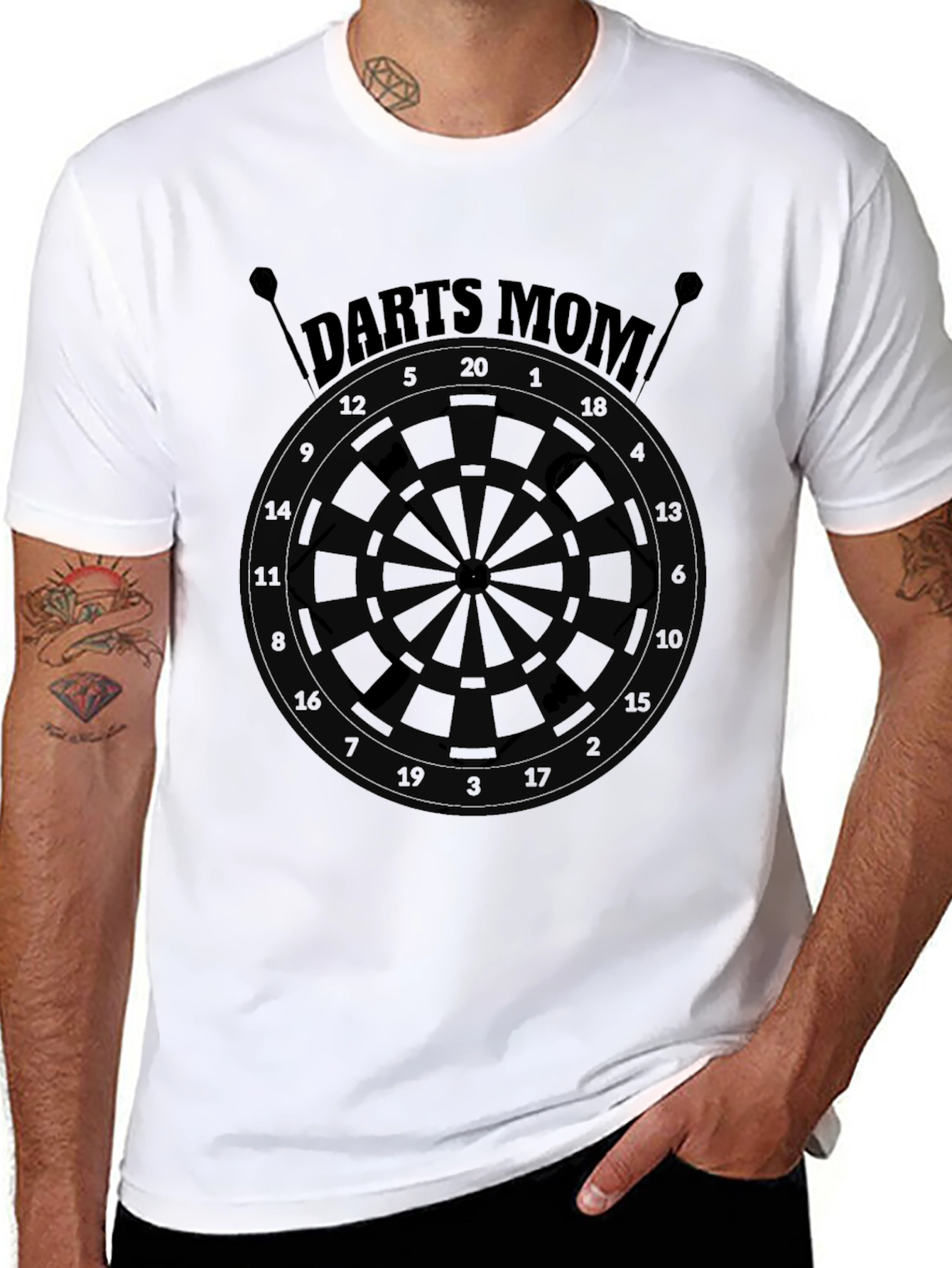 Darts Mom Black Graphic Tee - Dartboard Design
