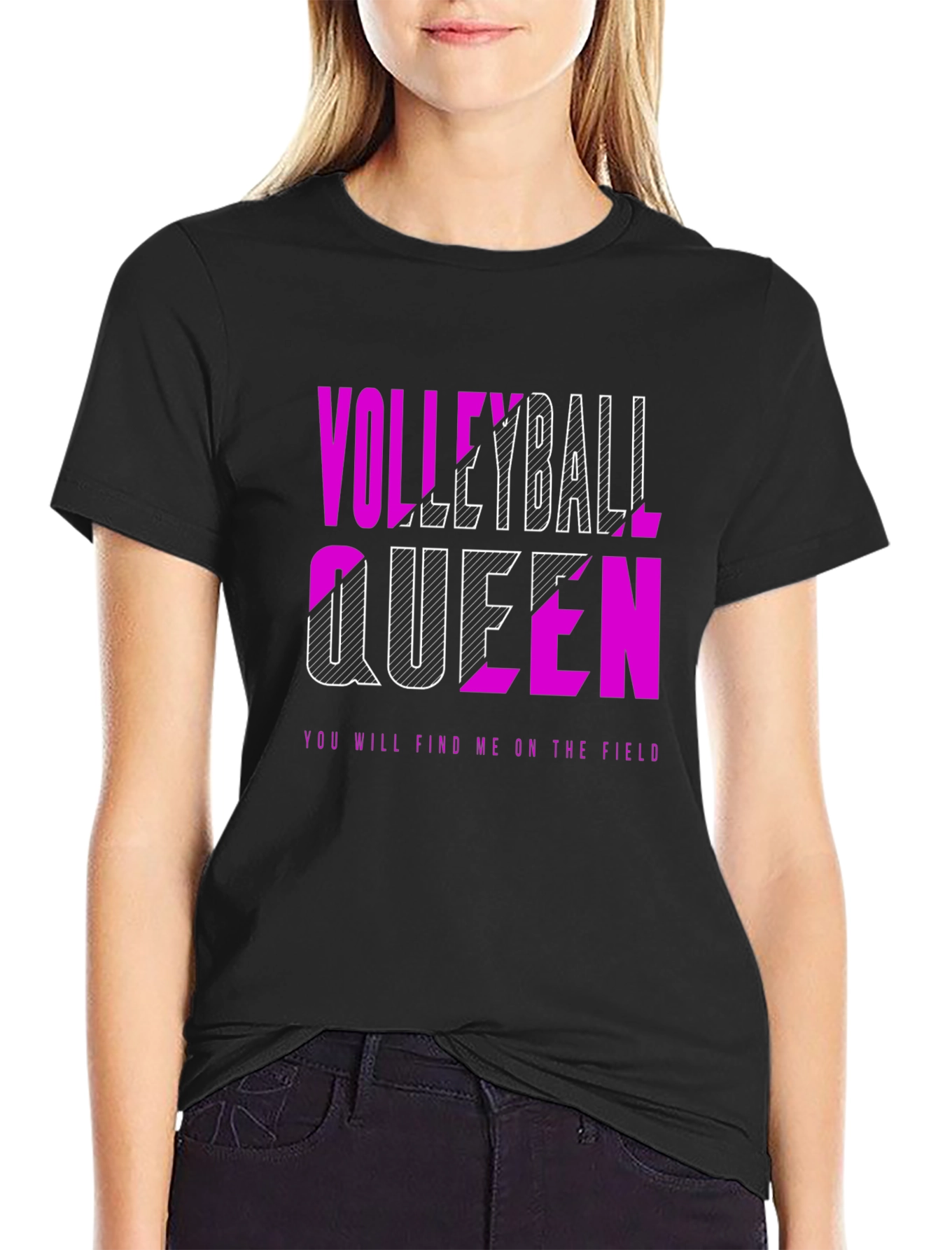 Volleyball Queen Graphic Tee - Play Hard Rule the Court!