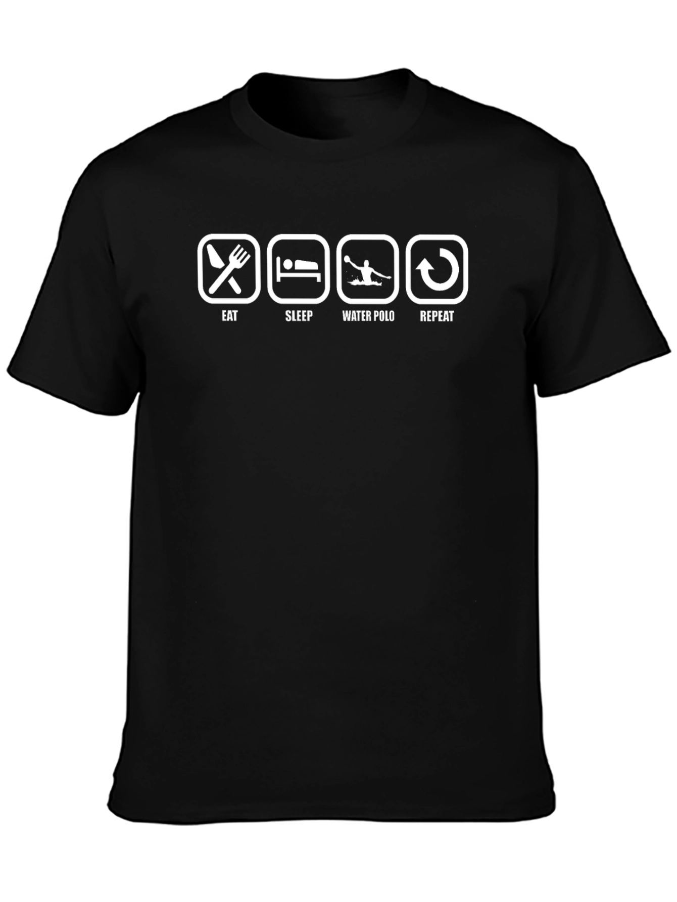 Eat Sleep Water Polo Repeat Black T-Shirt