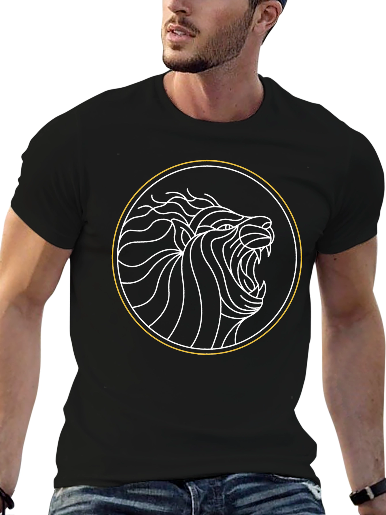 Lion Circle Graphic Tee - Bold Style