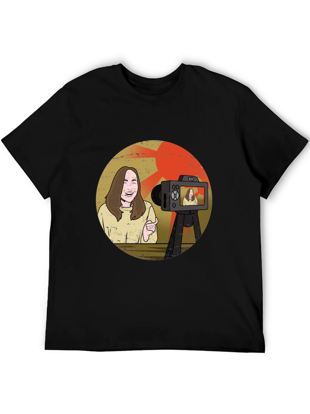 Vlogger Graphic T-Shirt - Black Cotton Blend Tee