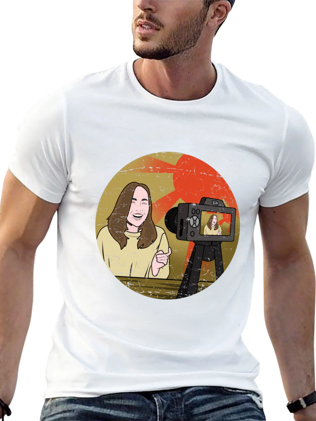 Vlogger Graphic T-Shirt - Black Cotton Blend Tee