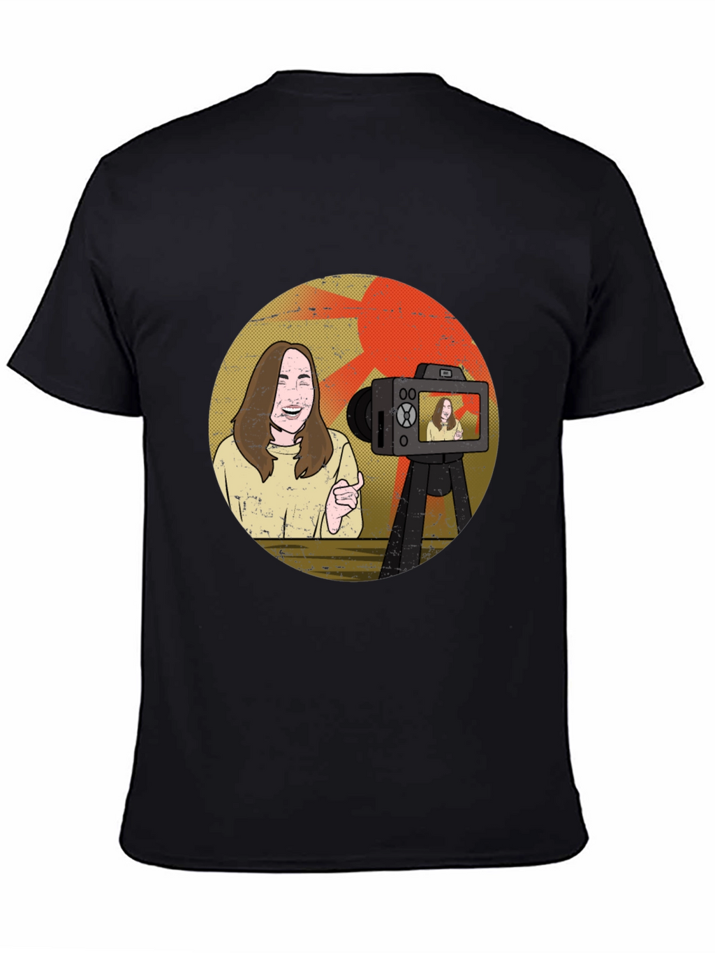 Vlogger Graphic T-Shirt - Black Cotton Blend Tee