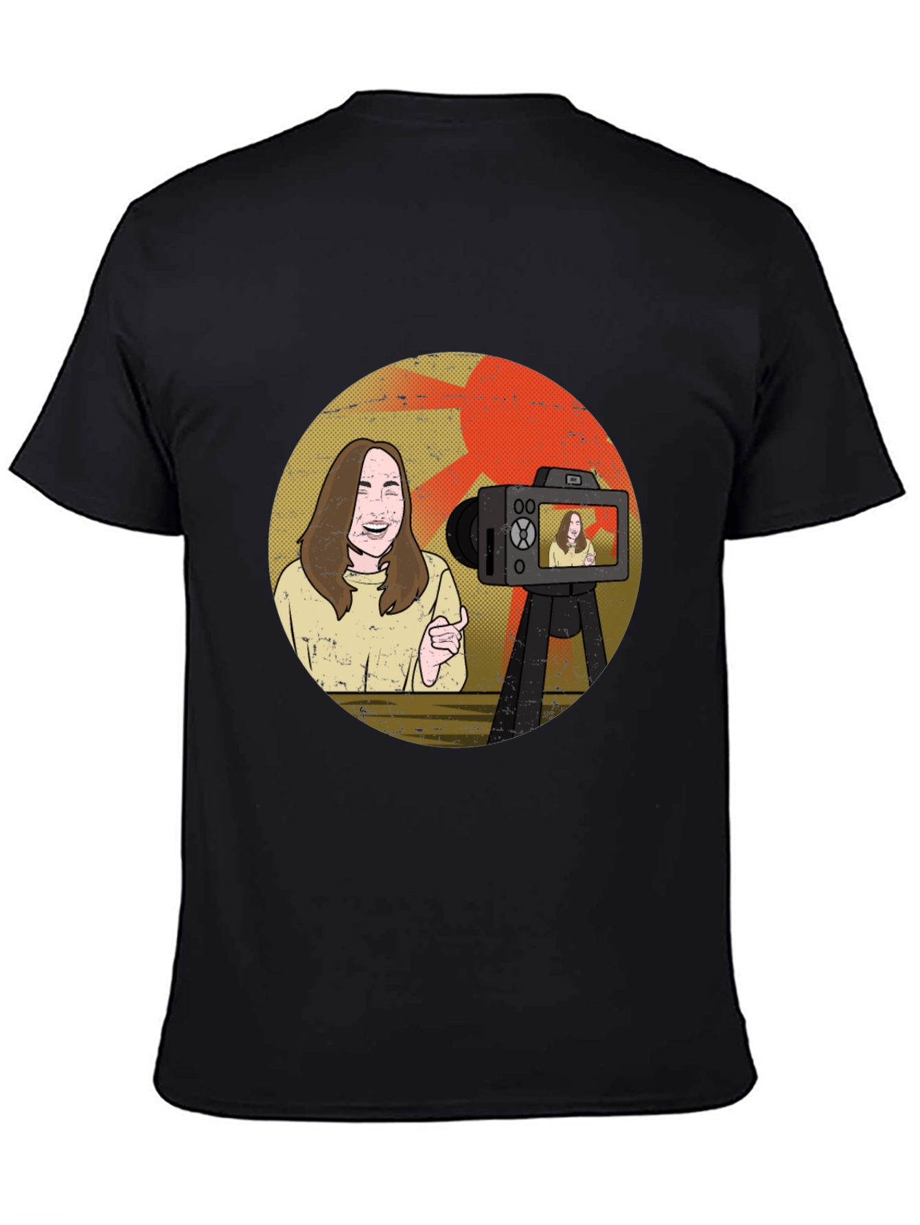 Vlogger Graphic T-Shirt - Black Cotton Blend Tee