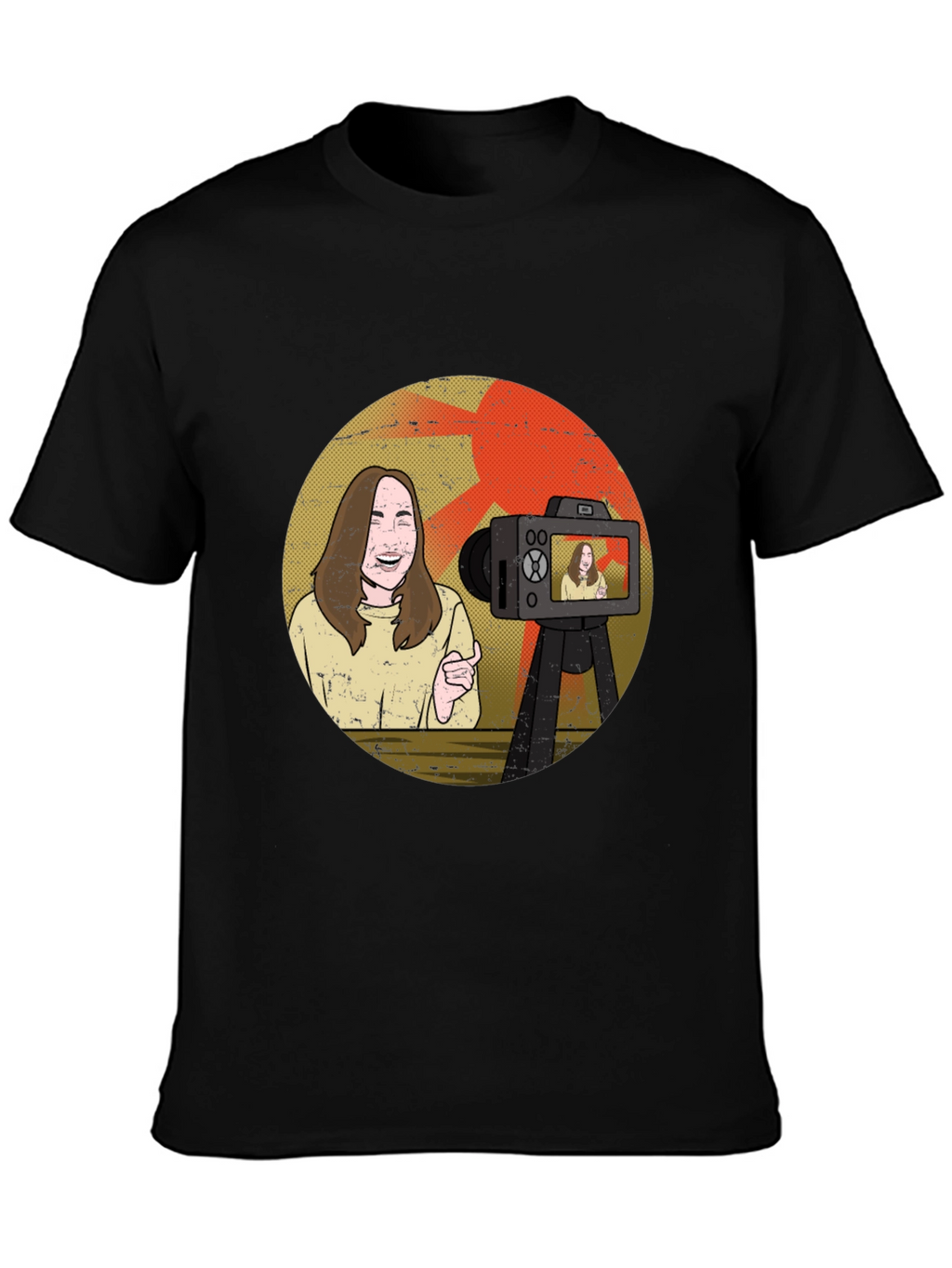 Vlogger Graphic T-Shirt - Black Cotton Blend Tee