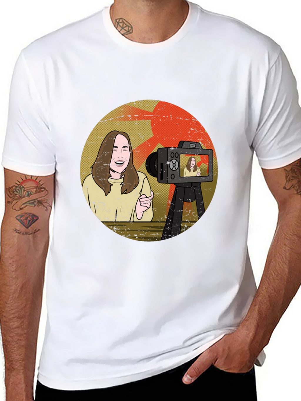 Vlogger Graphic T-Shirt - Black Cotton Blend Tee