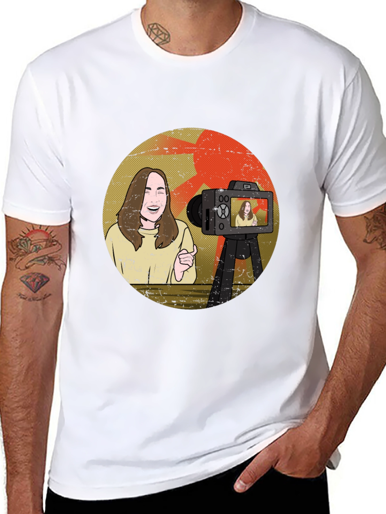 Vlogger Graphic T-Shirt - Black Cotton Blend Tee