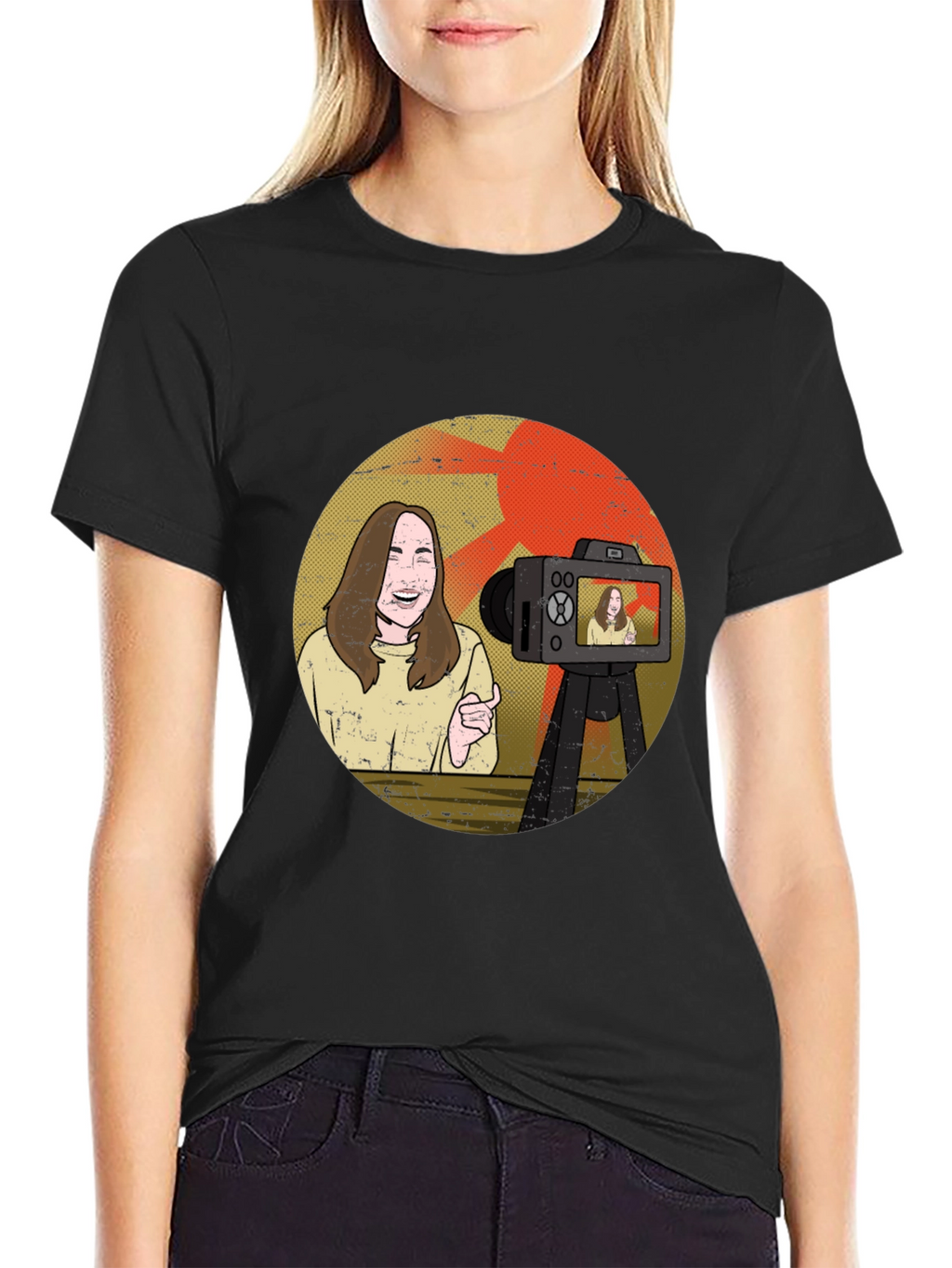 Vlogger Graphic T-Shirt - Black Cotton Blend Tee