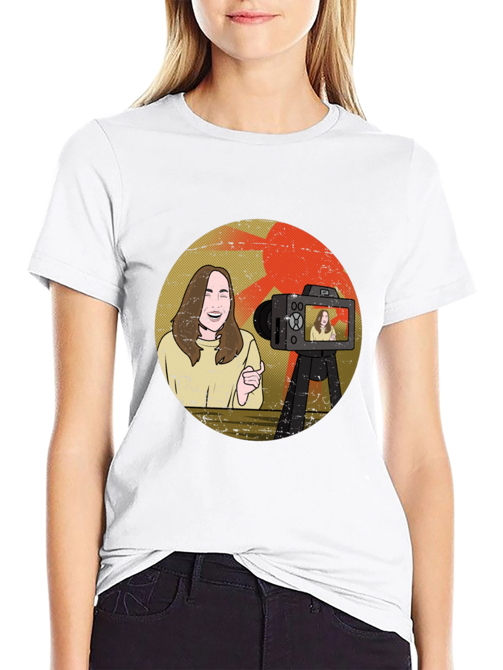 Vlogger Graphic T-Shirt - Black Cotton Blend Tee
