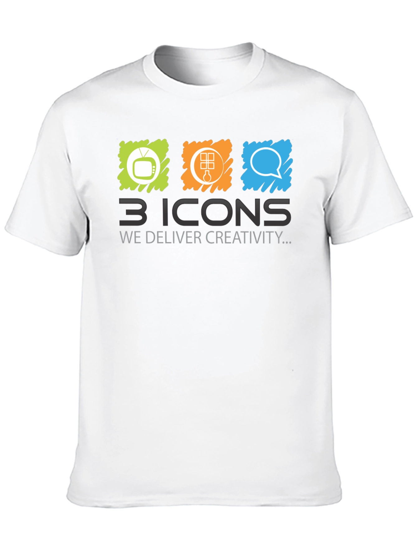 Creative 3 Icons Graphic T-Shirt - Black