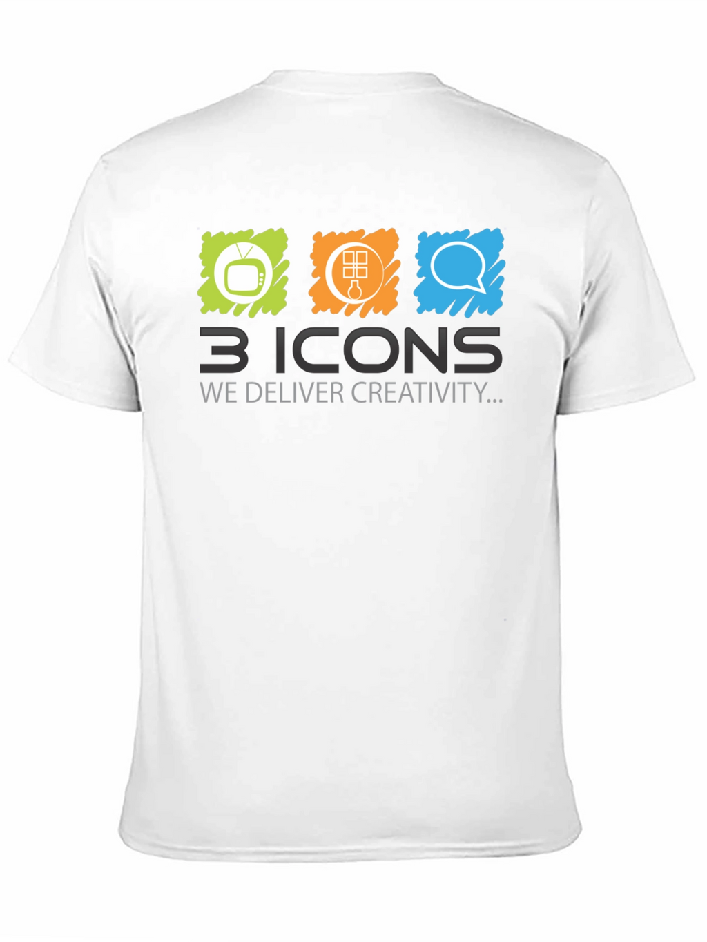 Creative 3 Icons Graphic T-Shirt - Black