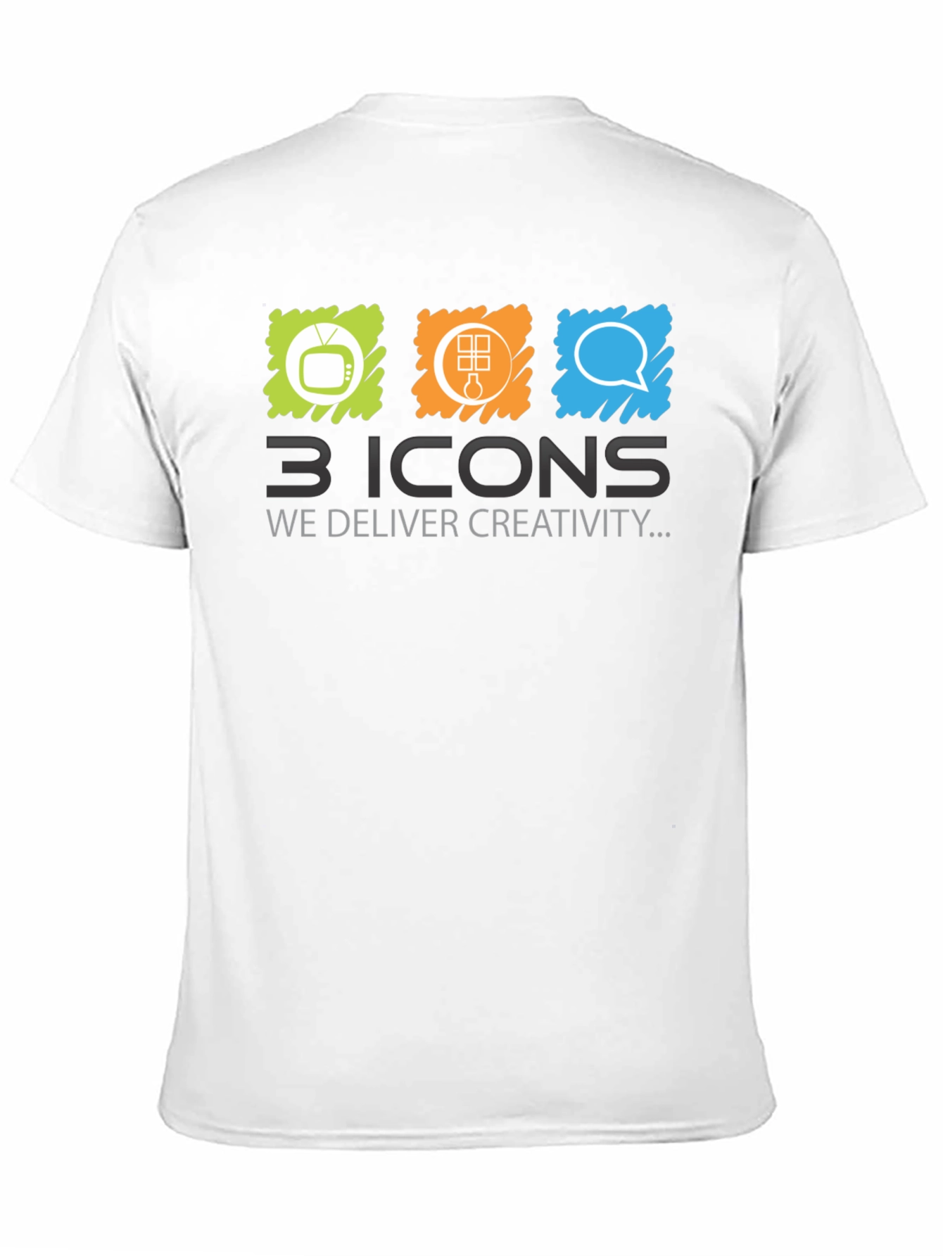 Creative 3 Icons Graphic T-Shirt - Black