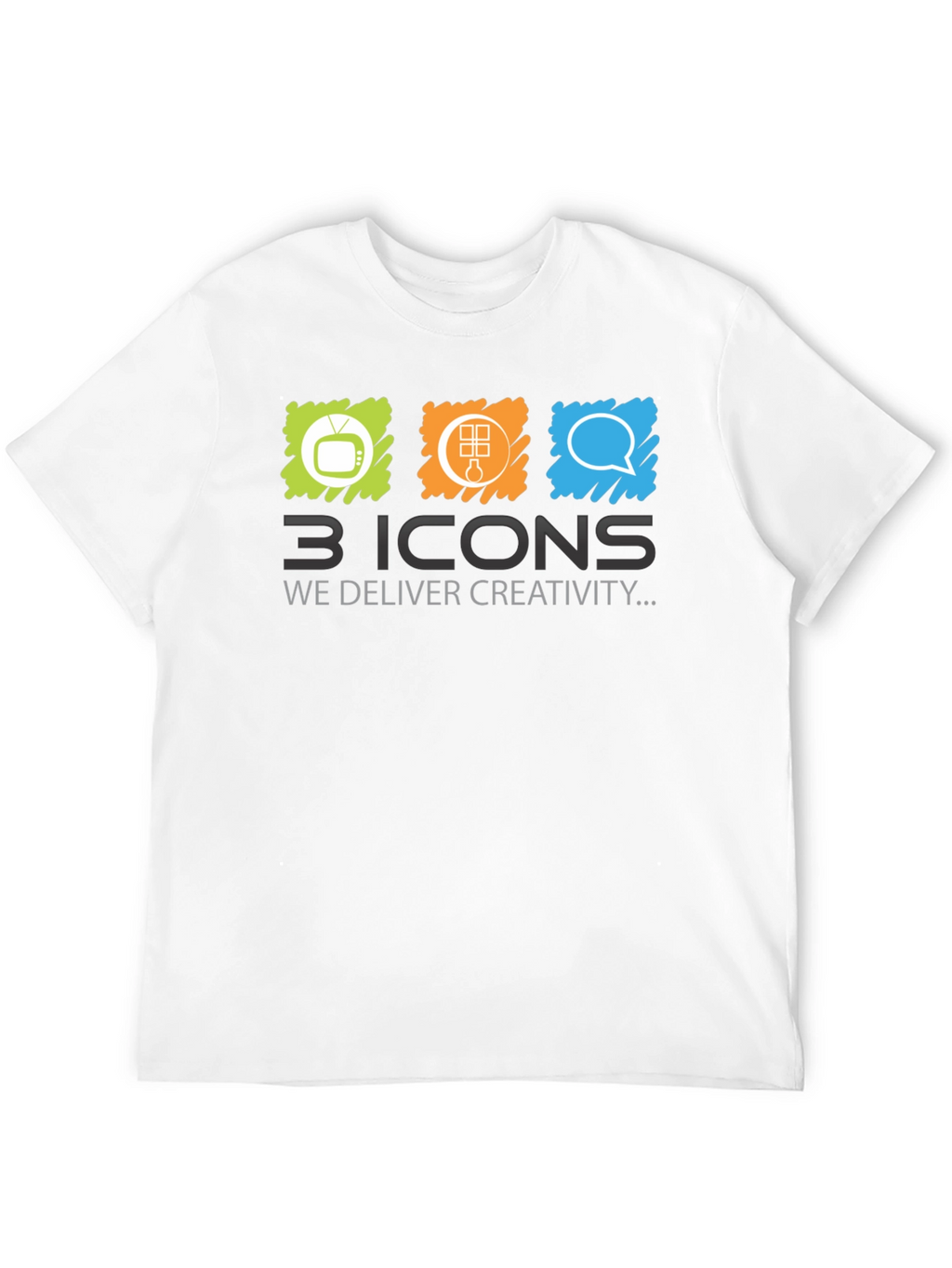 Creative 3 Icons Graphic T-Shirt - Black