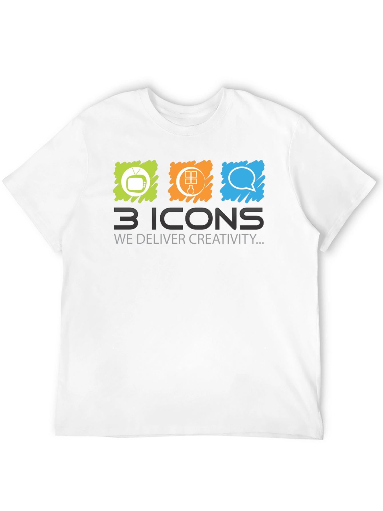 Creative 3 Icons Graphic T-Shirt - Black