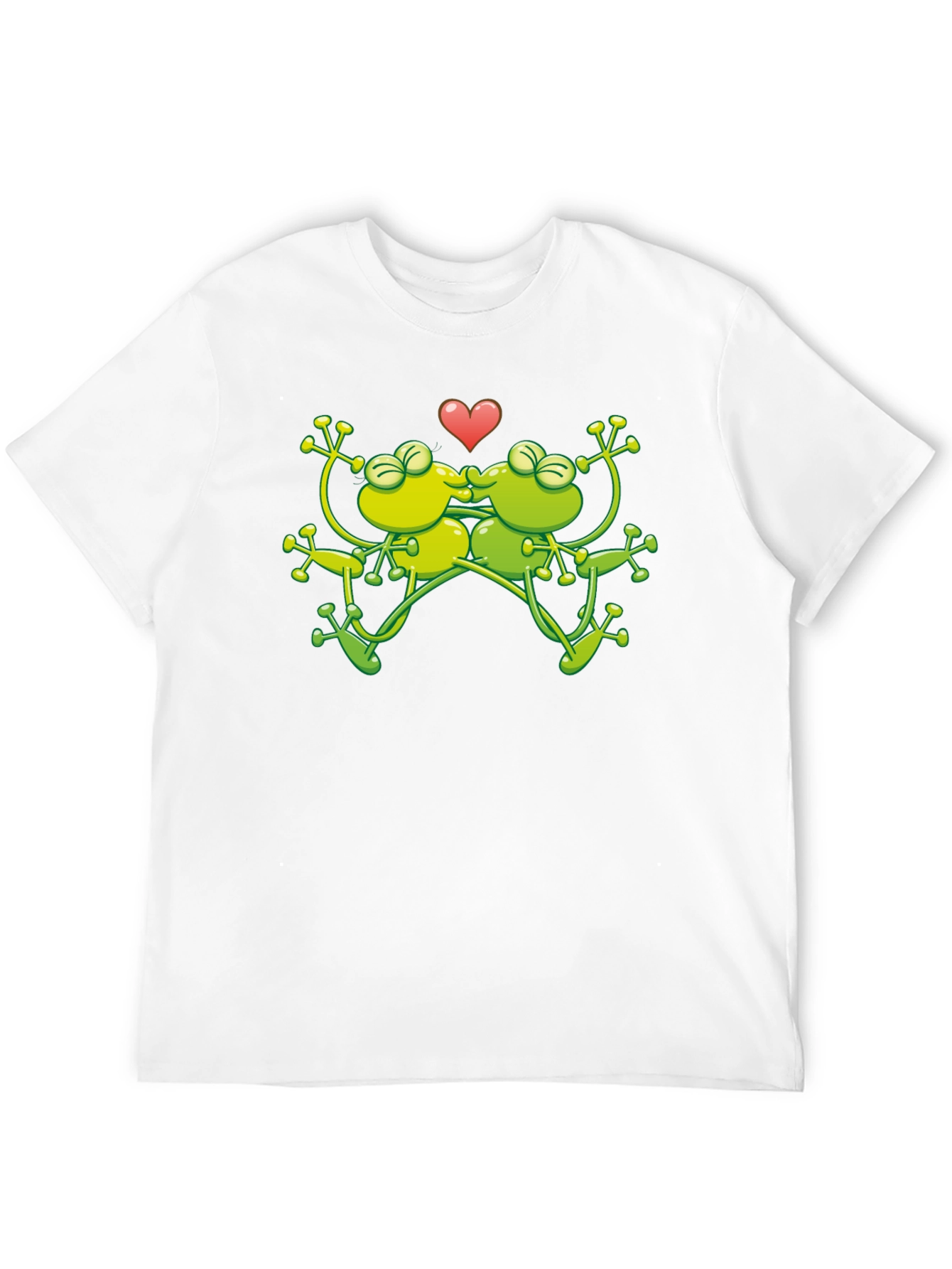 Kissing Frogs Graphic Black T-Shirt