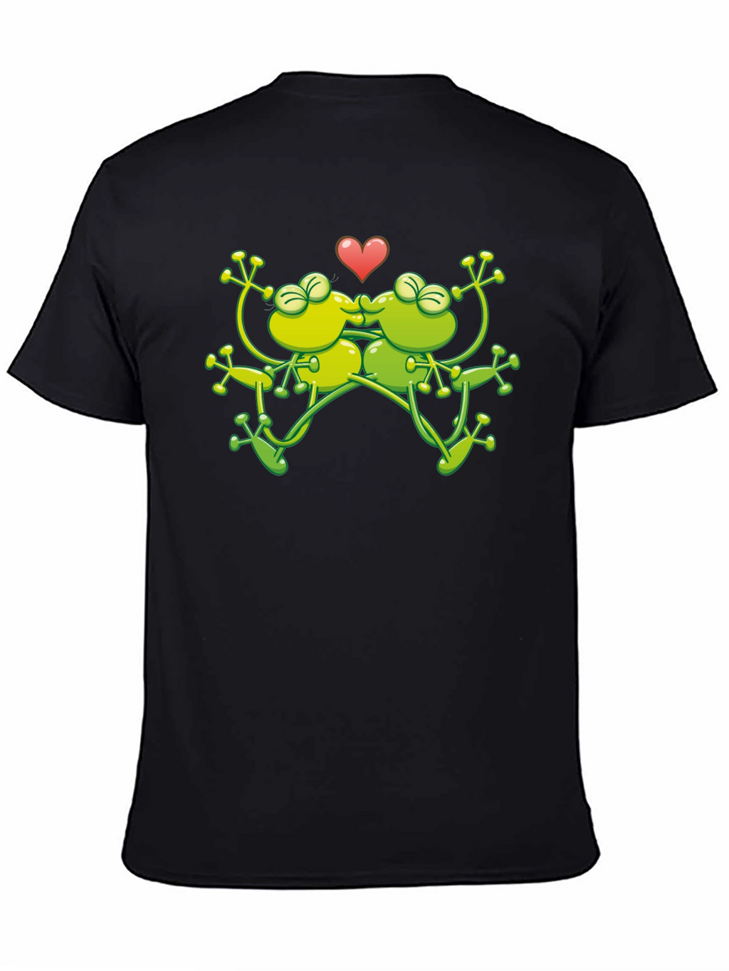 Kissing Frogs Graphic Black T-Shirt