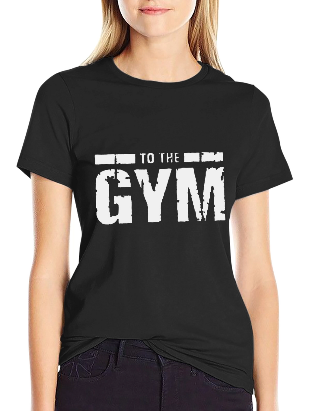 To The Gym Graphic Print Mens Black T-Shirt