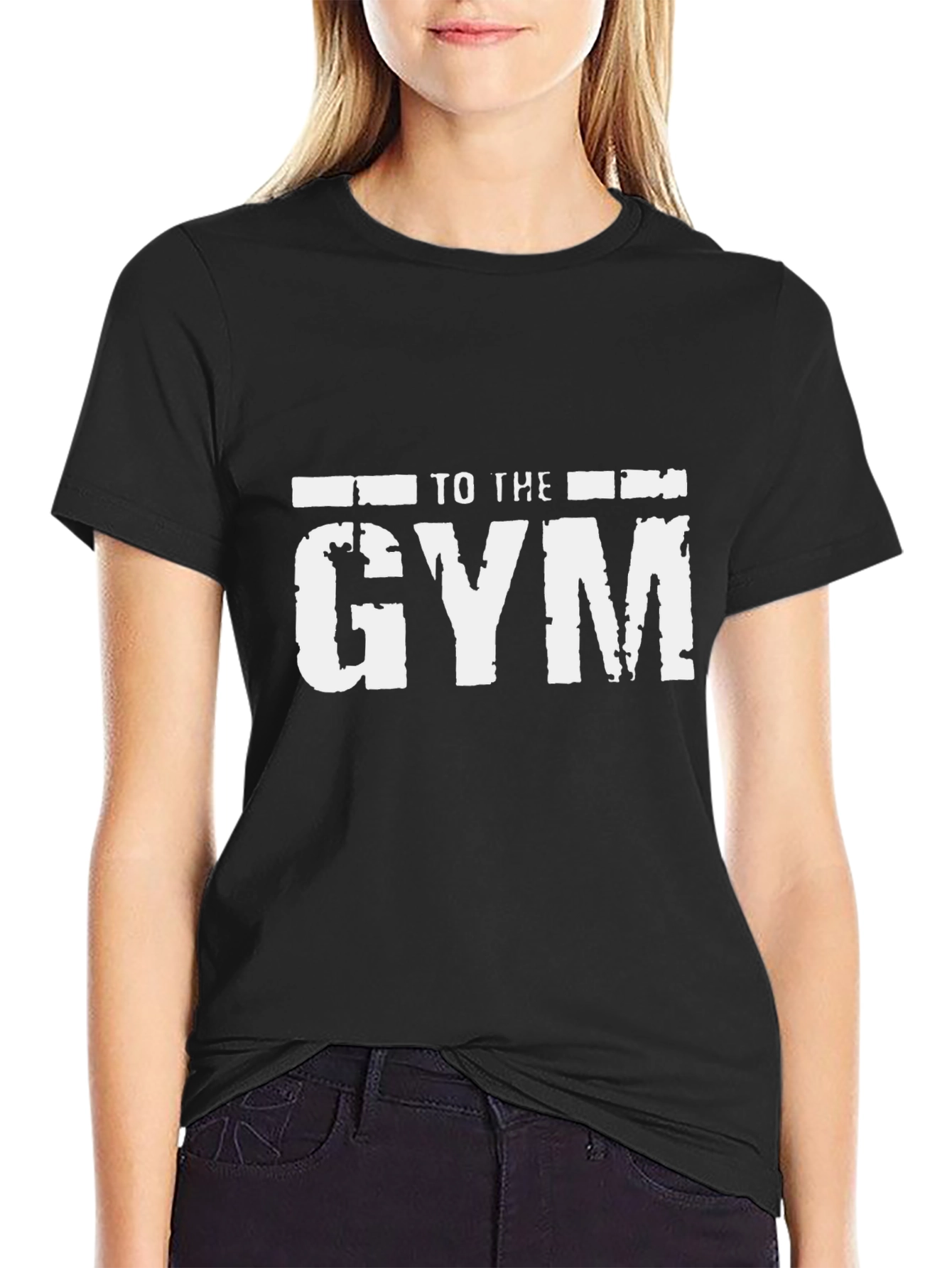 To The Gym Graphic Print Mens Black T-Shirt