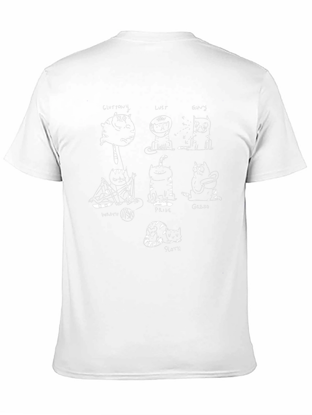 Seven Deadly Sins Cat T-Shirt - Black