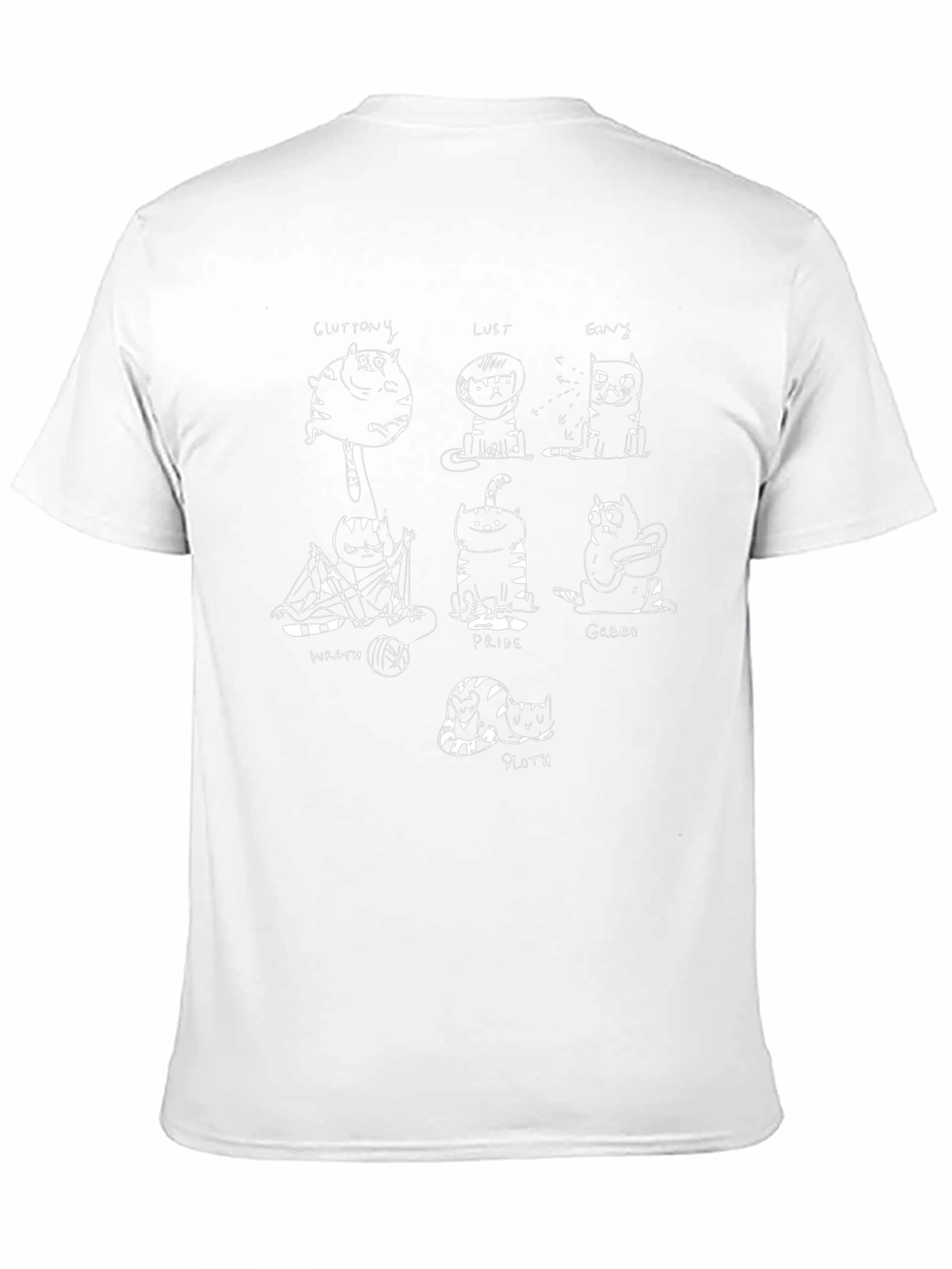 Seven Deadly Sins Cat T-Shirt - Black