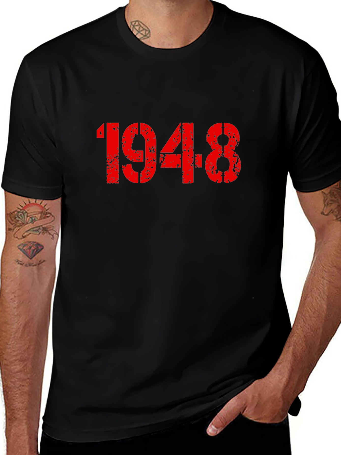 1948 Graphic Tee - Vintage Style Black T-Shirt