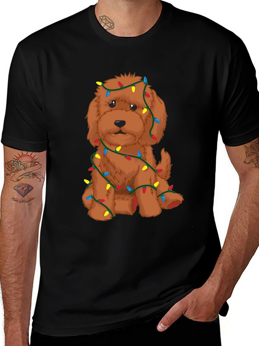 Festive Doodle Christmas Lights T-Shirt