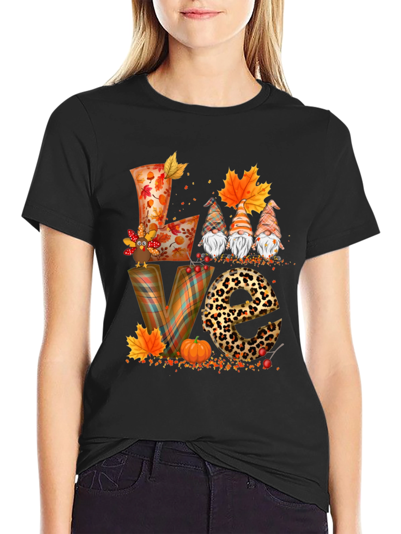 Fall LOVE T-Shirt with Gnomes and Autumn Designs