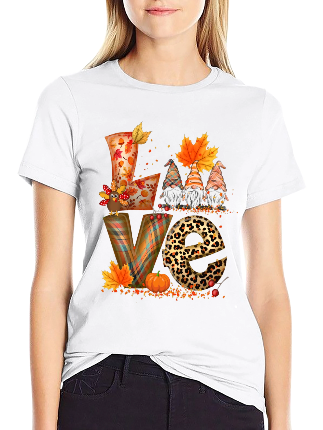Fall LOVE T-Shirt with Gnomes and Autumn Designs