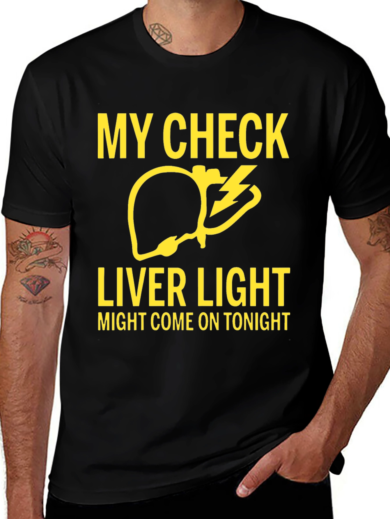 My Check Liver Light T-Shirt - Humorous Party Tee