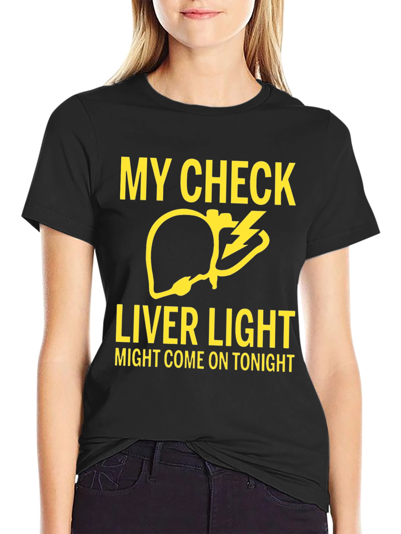My Check Liver Light T-Shirt - Humorous Party Tee