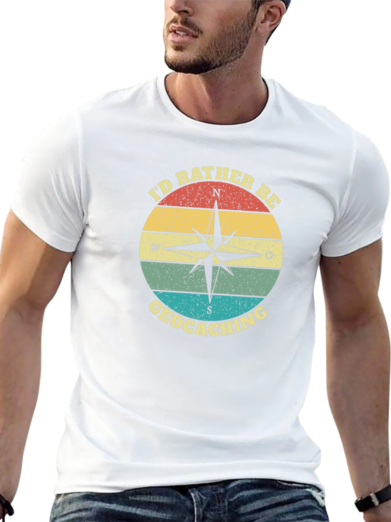 Geocaching Compass T-Shirt - Id Rather Be