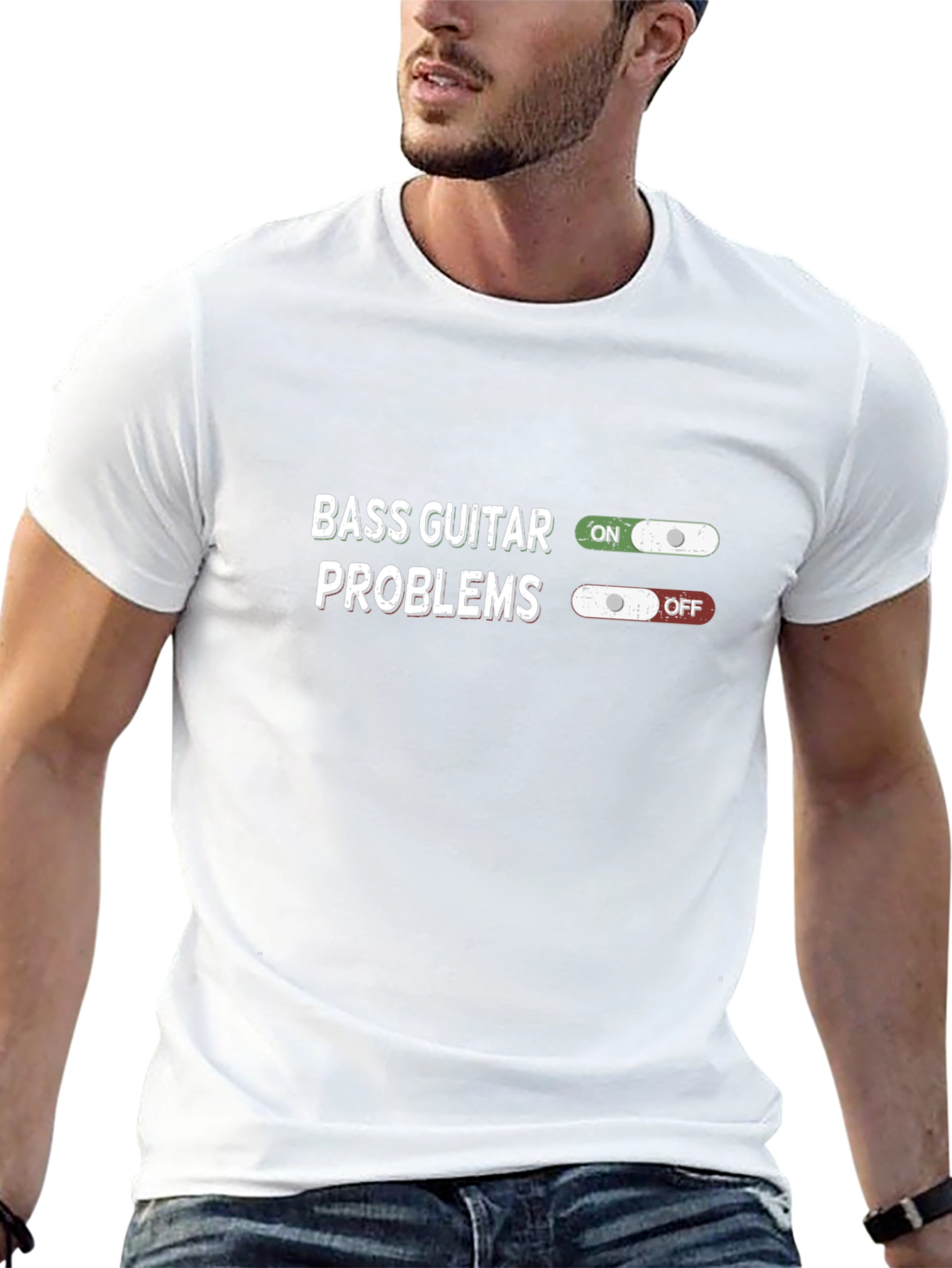 Bass Guitar Problems T-Shirt - On/Off Design