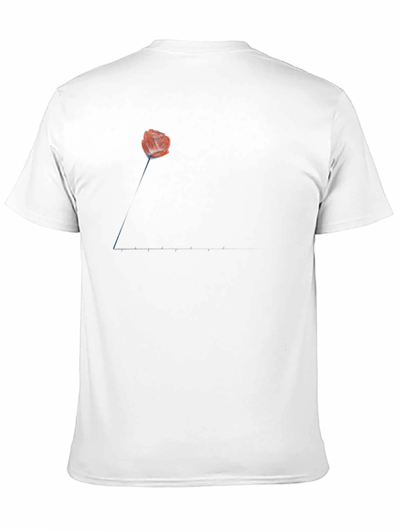 Mens Black T-Shirt with Poppy Design