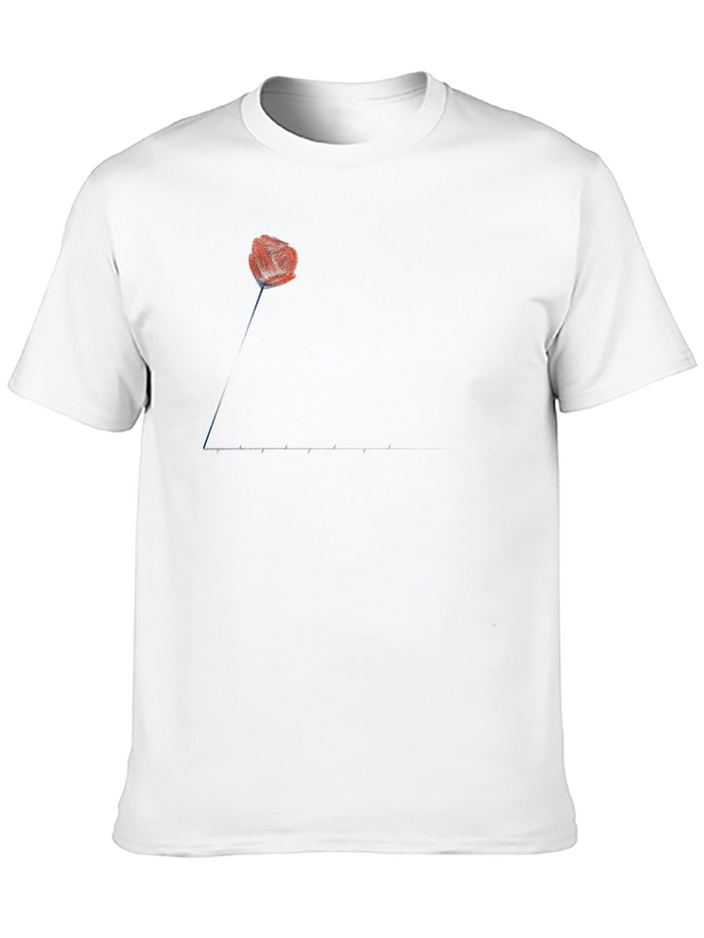 Mens Black T-Shirt with Poppy Design