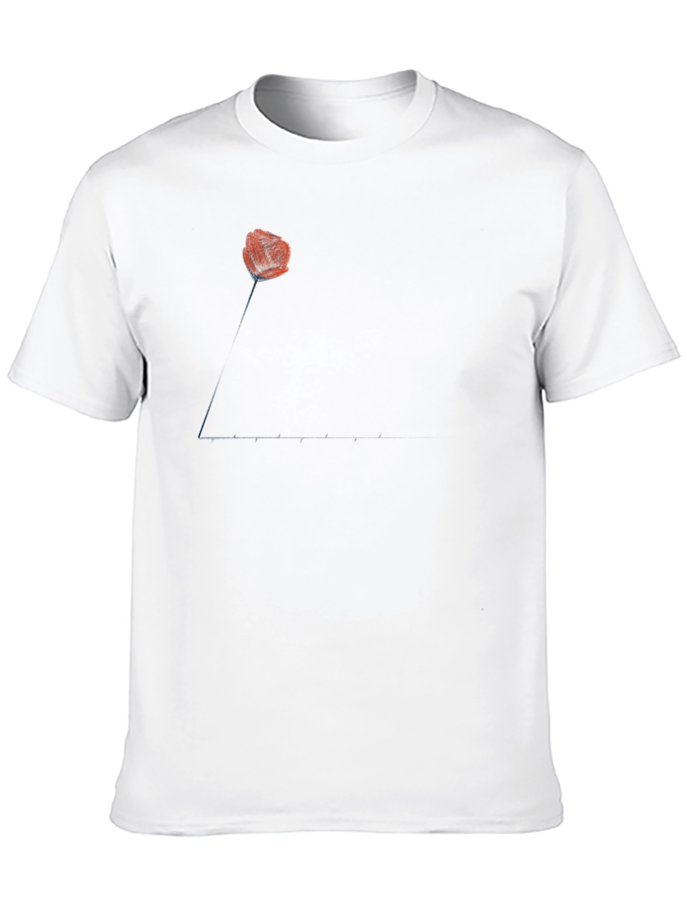 Mens Black T-Shirt with Poppy Design