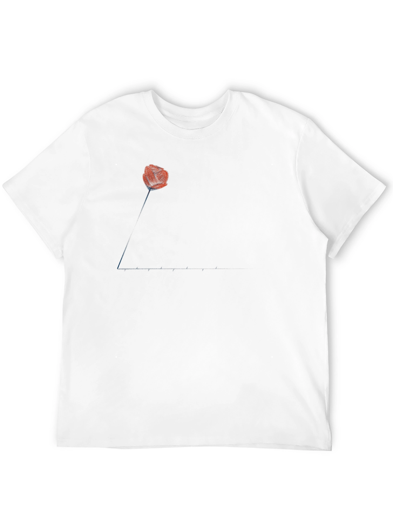 Mens Black T-Shirt with Poppy Design