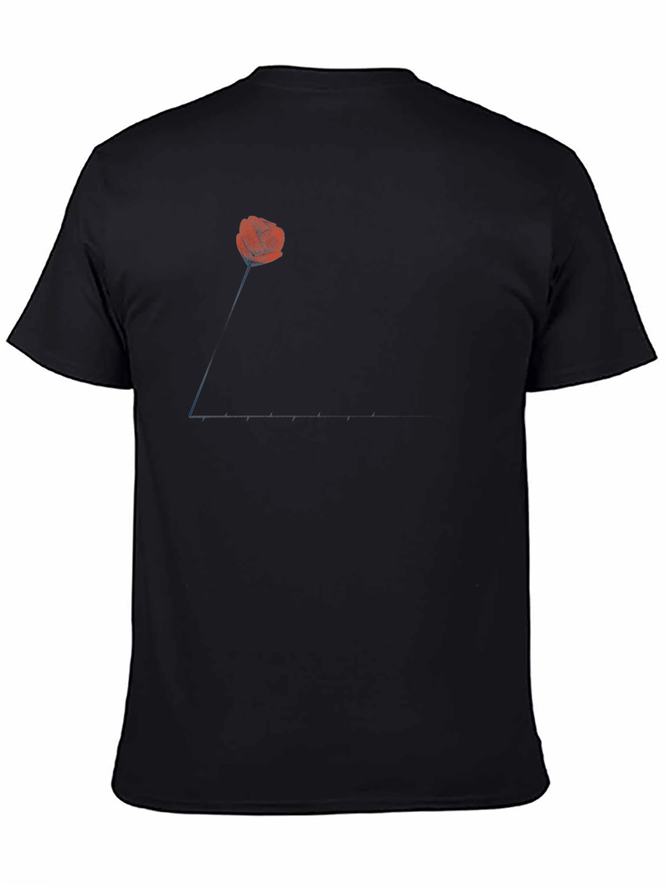 Mens Black T-Shirt with Poppy Design