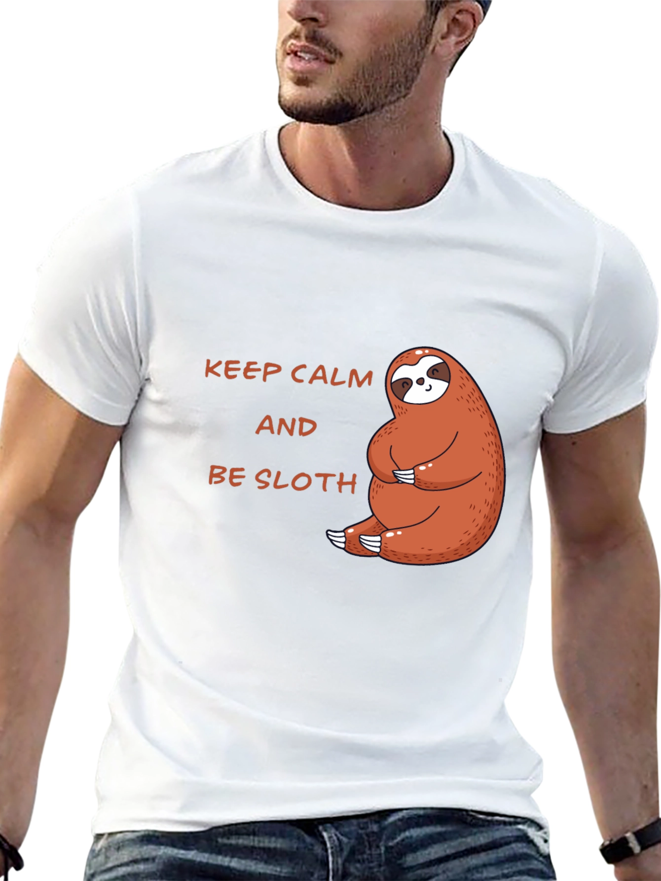 Keep Calm Be Sloth Black T-Shirt
