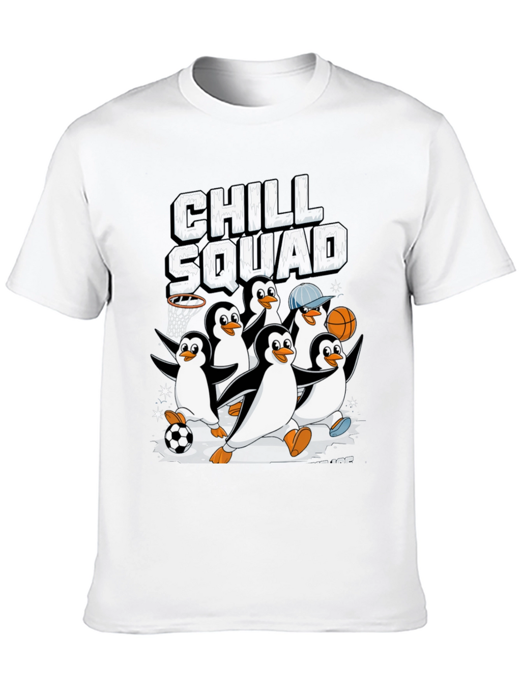 Chill Squad Penguin Graphic Tee - Black
