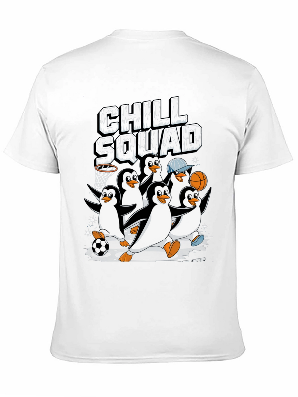 Chill Squad Penguin Graphic Tee - Black