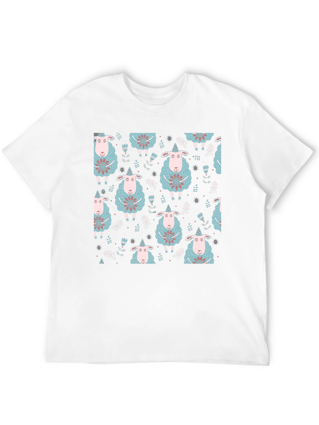 Sheep Patterned Black T-Shirt