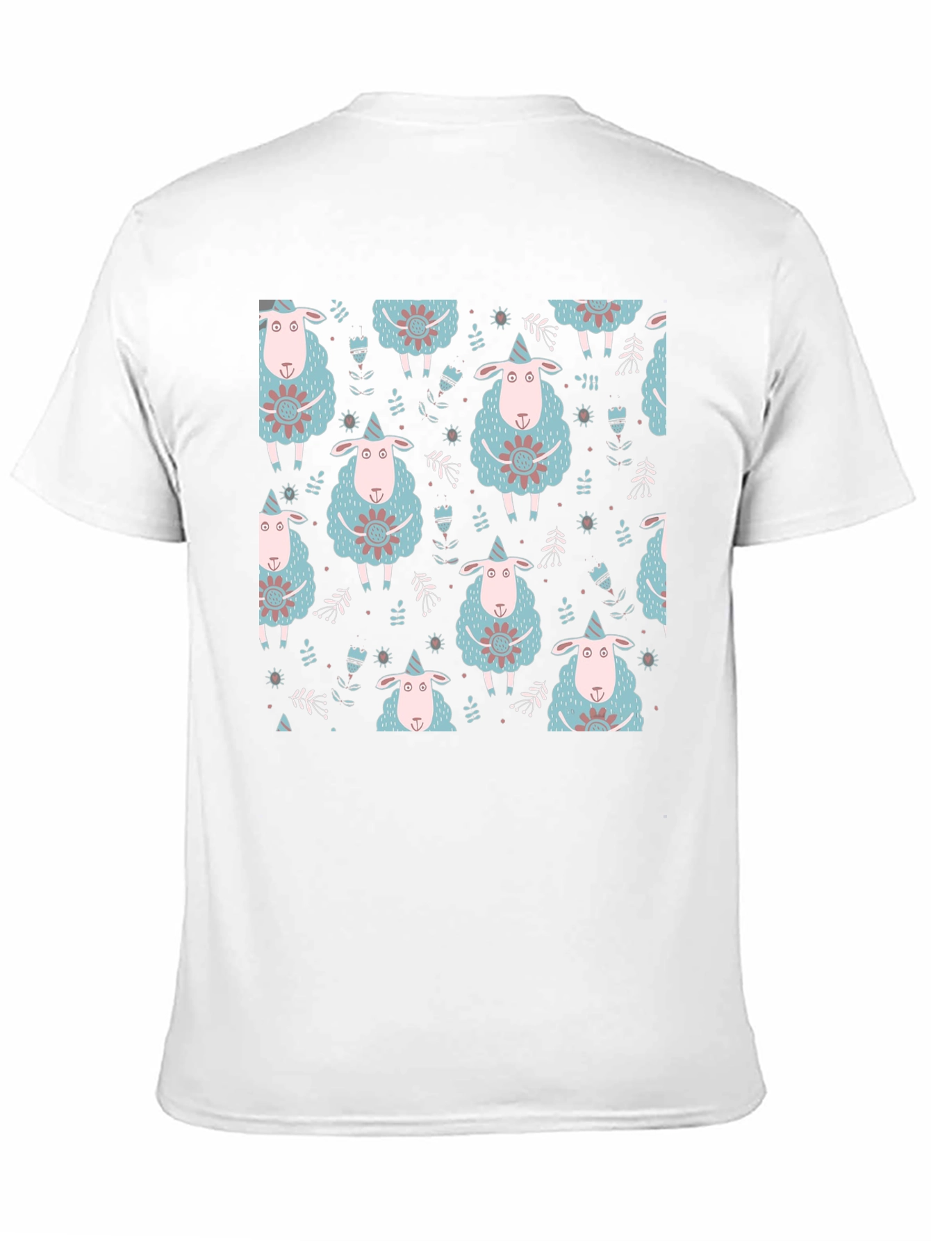 Sheep Patterned Black T-Shirt
