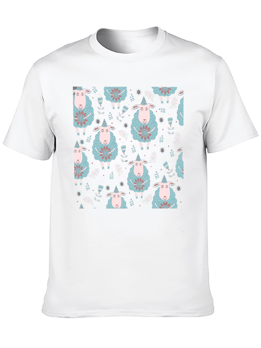 Sheep Patterned Black T-Shirt