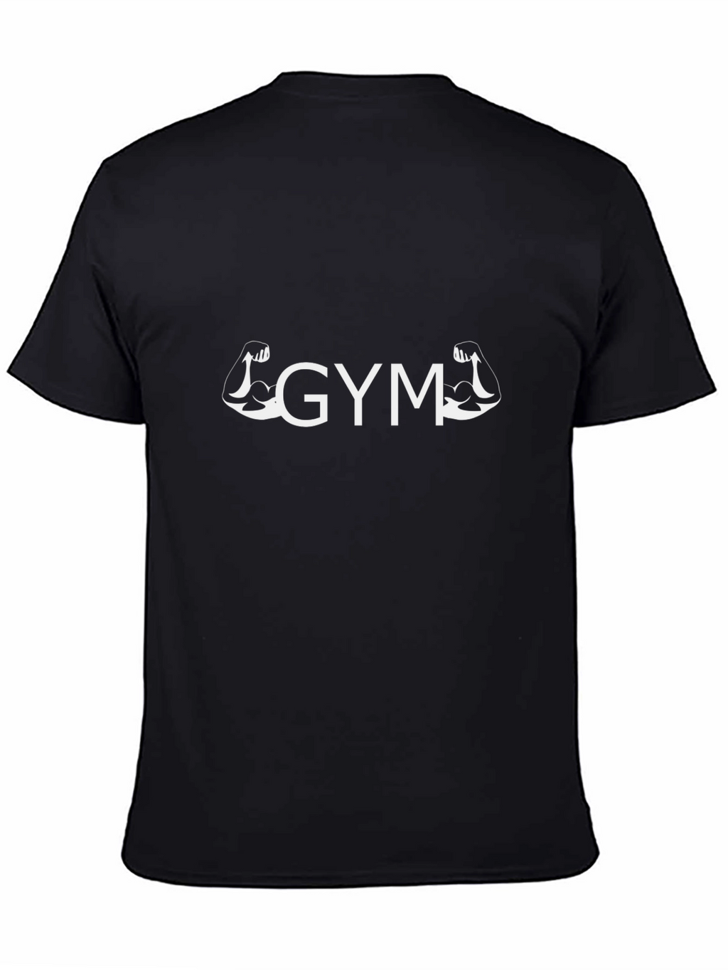 Gym Muscle Tee - Black Cotton Fitness Shirt