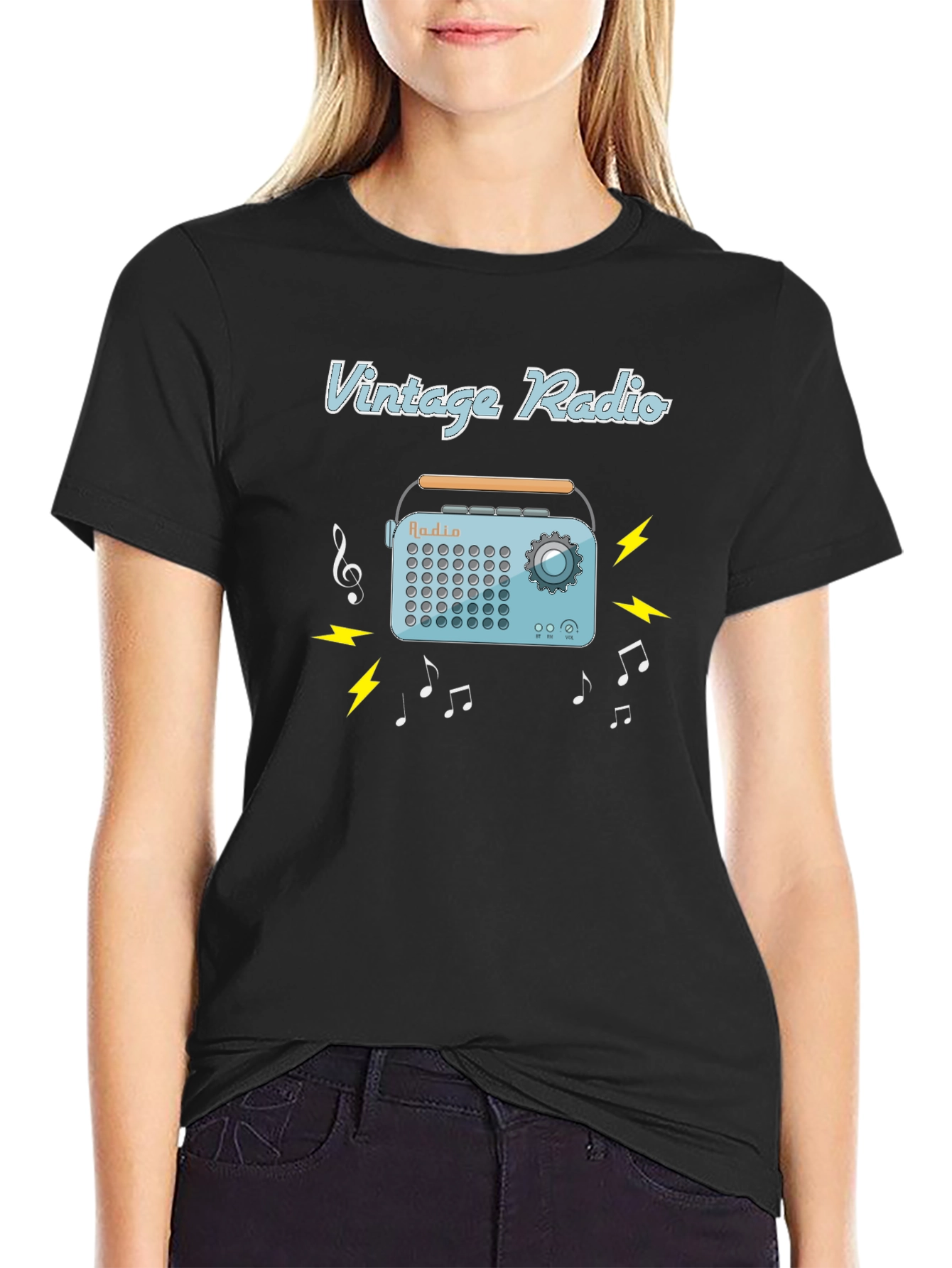 Vintage Radio Graphic Tee - Retro Style