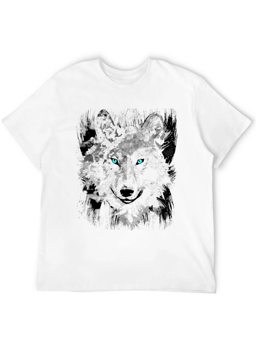Abstract Wolf Graphic Black T-Shirt
