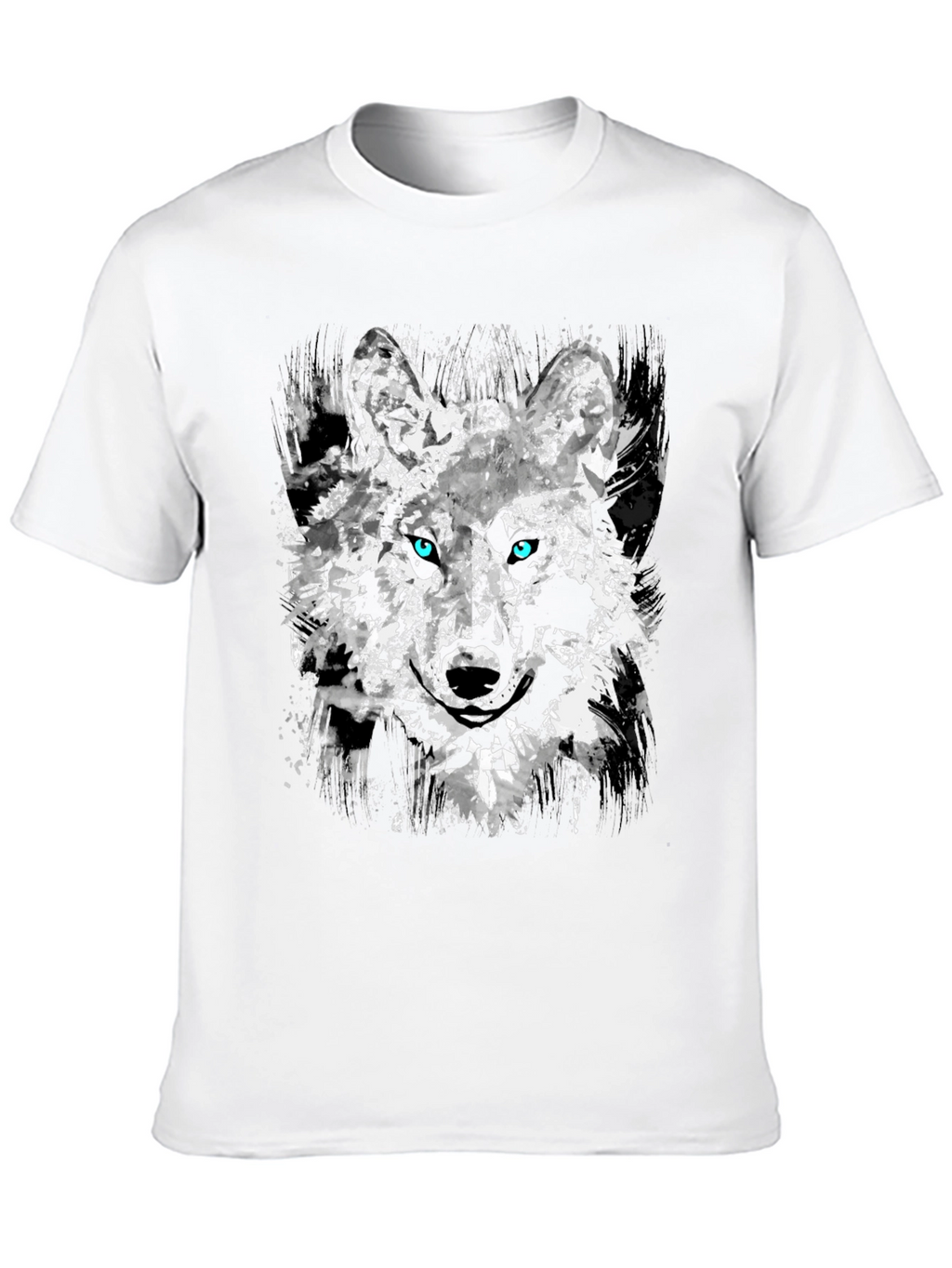 Abstract Wolf Graphic Black T-Shirt